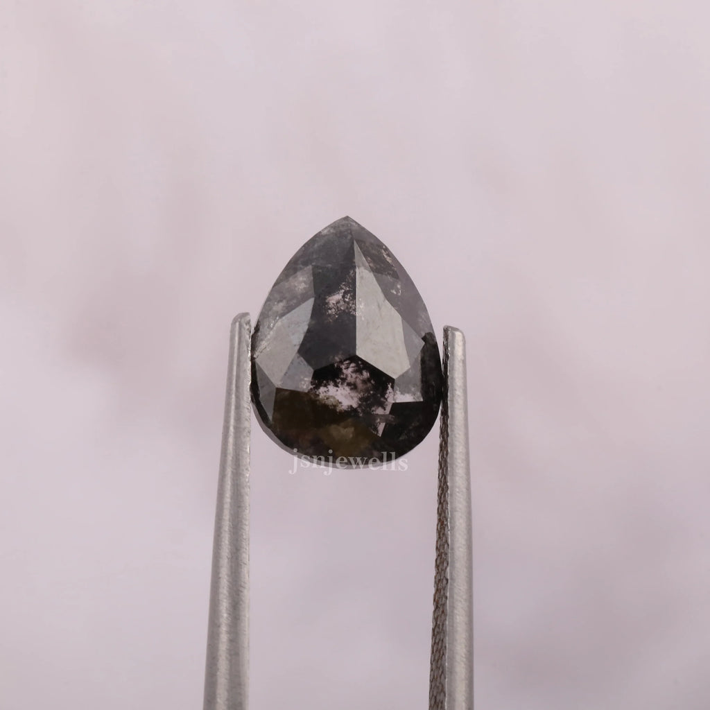 Salt and Pepper 5 Ct Pear Cut Eco Friendly Loose Diamond