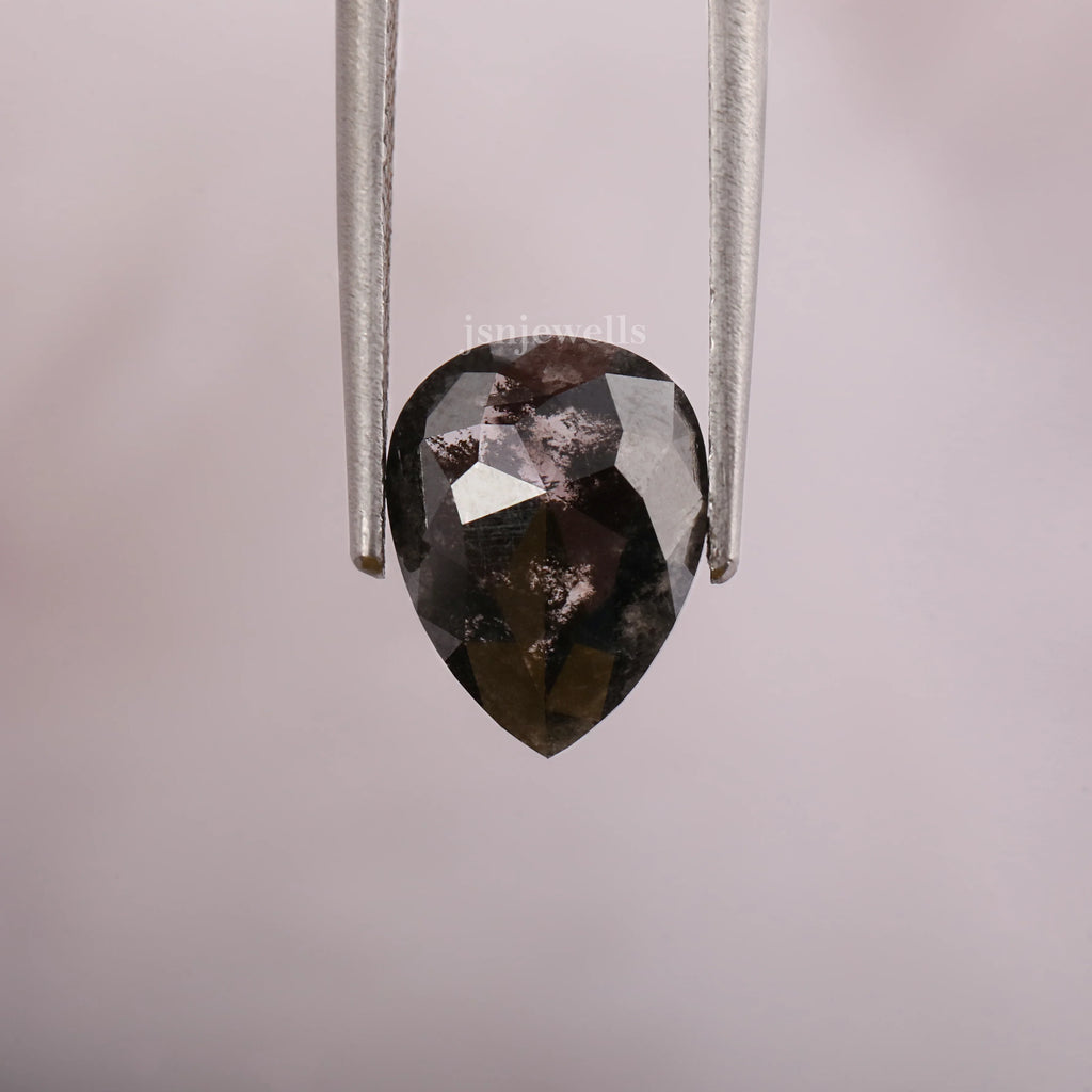 Salt and Pepper 5 Ct Pear Cut Eco Friendly Loose Diamond