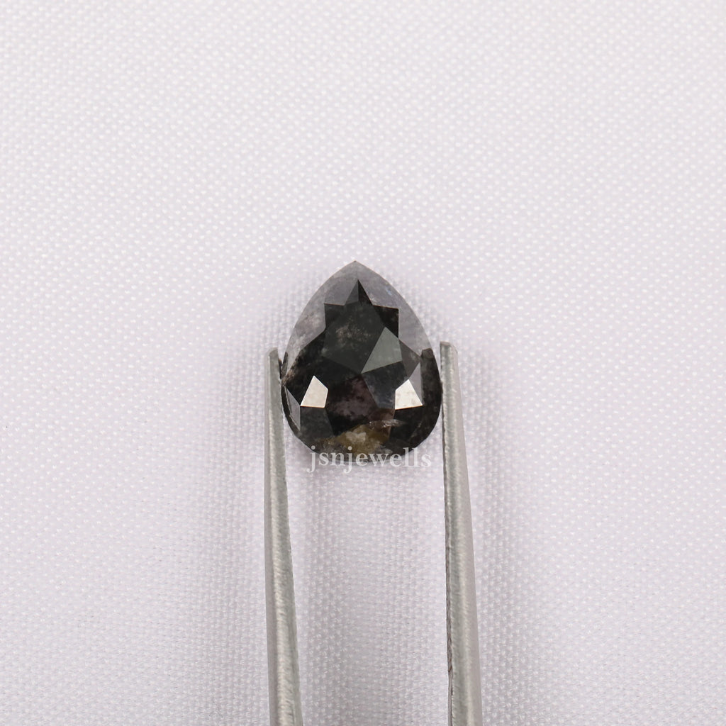 Salt and Pepper 5 Ct Pear Cut Eco Friendly Loose Diamond