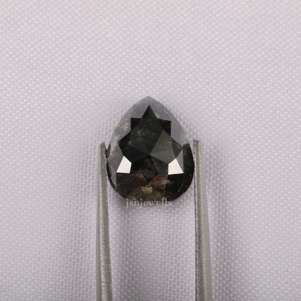 Salt and Pepper 5 Ct Pear Cut Eco Friendly Loose Diamond