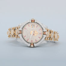 Fully Iced Out 2-Tone Moissanite Hip Hop Watch For Women's