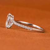 Oval Cut Lab Grown Diamond Engagement Ring – Hidden Halo & Pave Setting