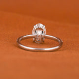 Oval Cut Lab Grown Diamond Engagement Ring – Hidden Halo & Pave Setting
