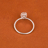 Oval Cut Lab Grown Diamond Engagement Ring – Hidden Halo & Pave Setting