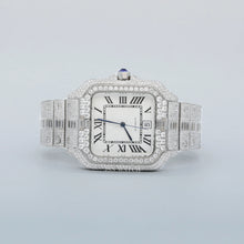 Round And Baguette Moissanite Iced Out Automatic Watch