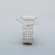 Round And Baguette Moissanite Iced Out Automatic Watch