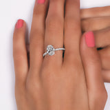 Oval Cut Lab Grown Diamond Engagement Ring – Hidden Halo & Pave Setting