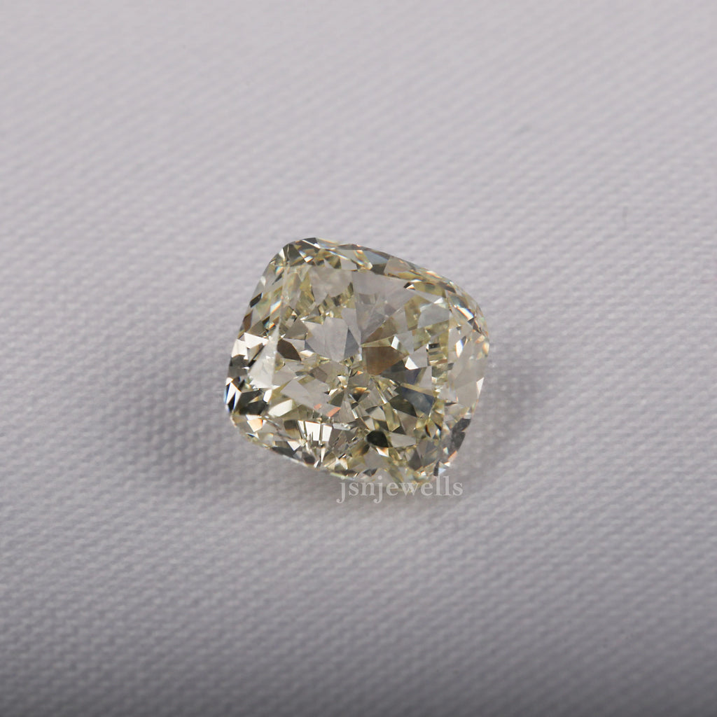 8MM Light Yellow Cushion Cut Conflict Free Loose Diamond