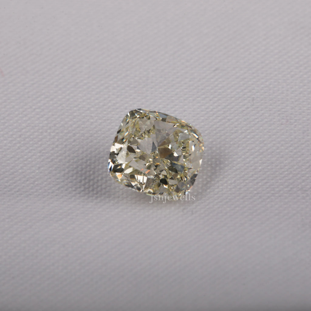 8MM Light Yellow Cushion Cut Conflict Free Loose Diamond