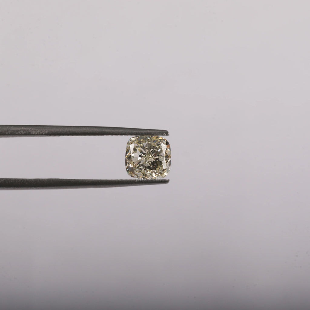 8MM Light Yellow Cushion Cut Conflict Free Loose Diamond