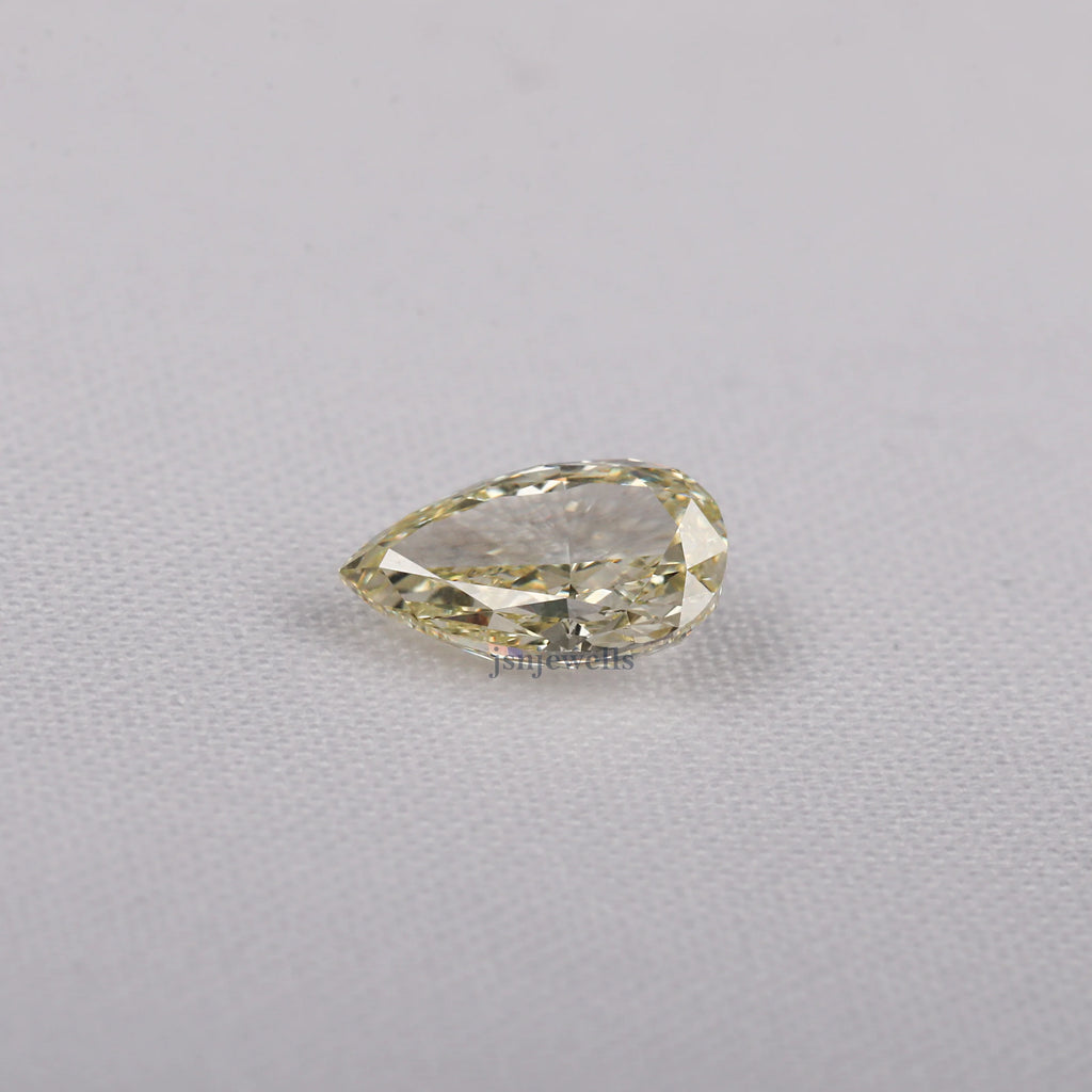 3 Carat Light Yellow Pear Cut Lab Grown Loose Diamond