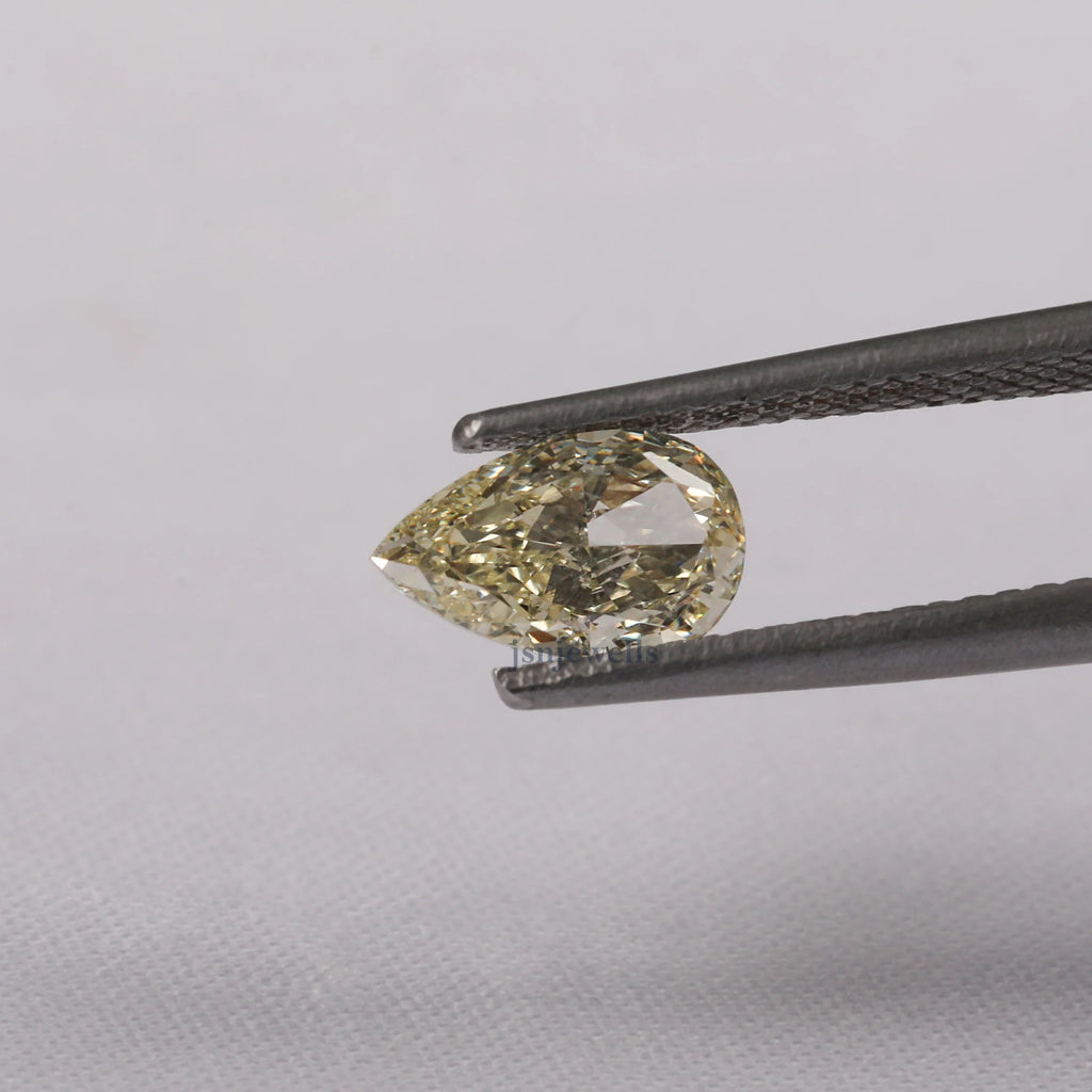 3 Carat Light Yellow Pear Cut Lab Grown Loose Diamond