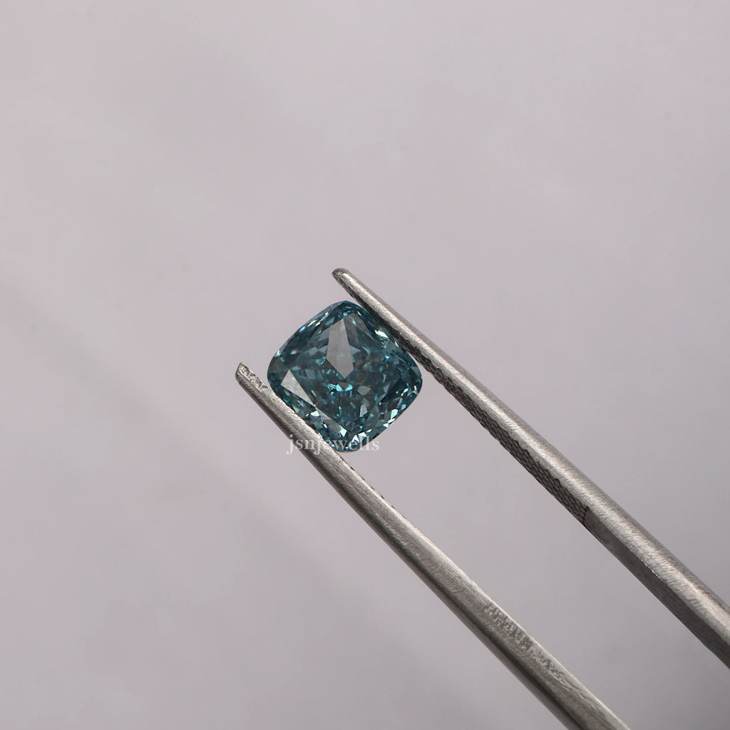 1 Carat Blue Cushion Cut Eco Friendly Loose Diamond