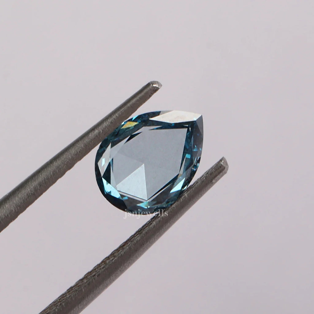 1 Carat Portrait Pear Cut Blue CVD Lab Grown Loose Diamond