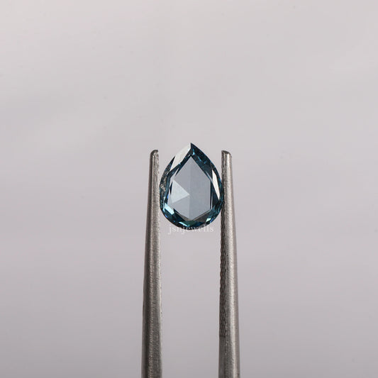 1 Carat Portrait Pear Cut Blue CVD Lab Grown Loose Diamond