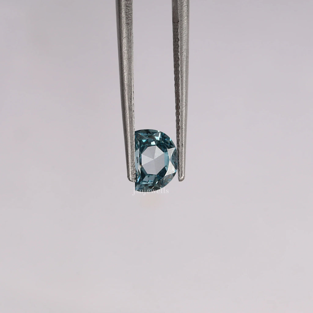 Blue-1 Carat Portrait Half Moon Cut CVD Lab Grown Loose Diamond