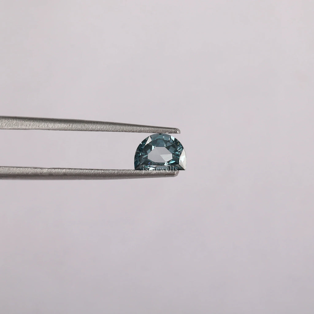 Blue-1 Carat Portrait Half Moon Cut CVD Lab Grown Loose Diamond