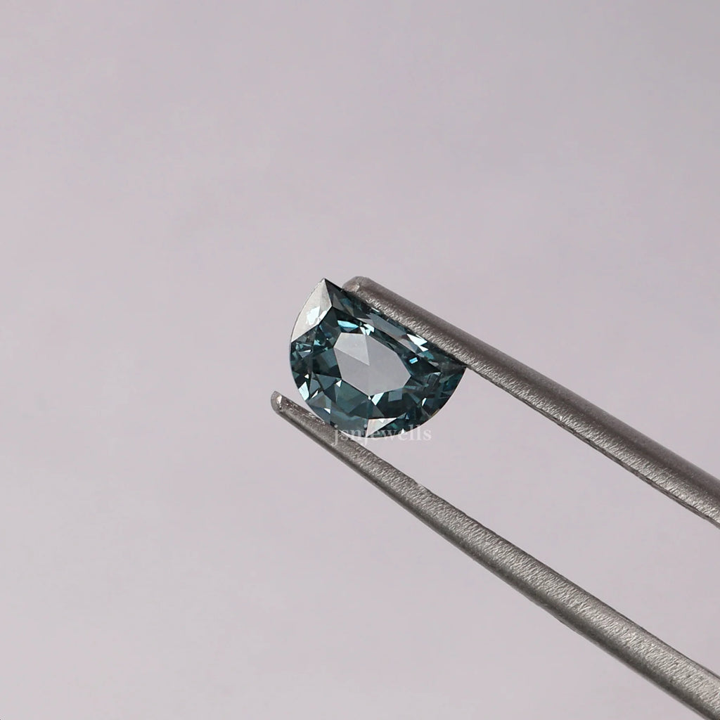 Blue-1 Carat Portrait Half Moon Cut CVD Lab Grown Loose Diamond