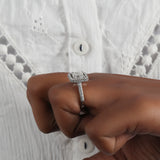 Asscher Cut Lab Grown Diamond Halo & Pave Engagement Ring