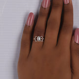 Emerald Cut Lab Grown Diamond Cluster Engagement Ring