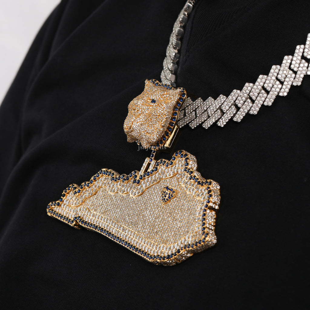 Moissanite Diamond Owl Hip Hop Pendant Fully Iced Out