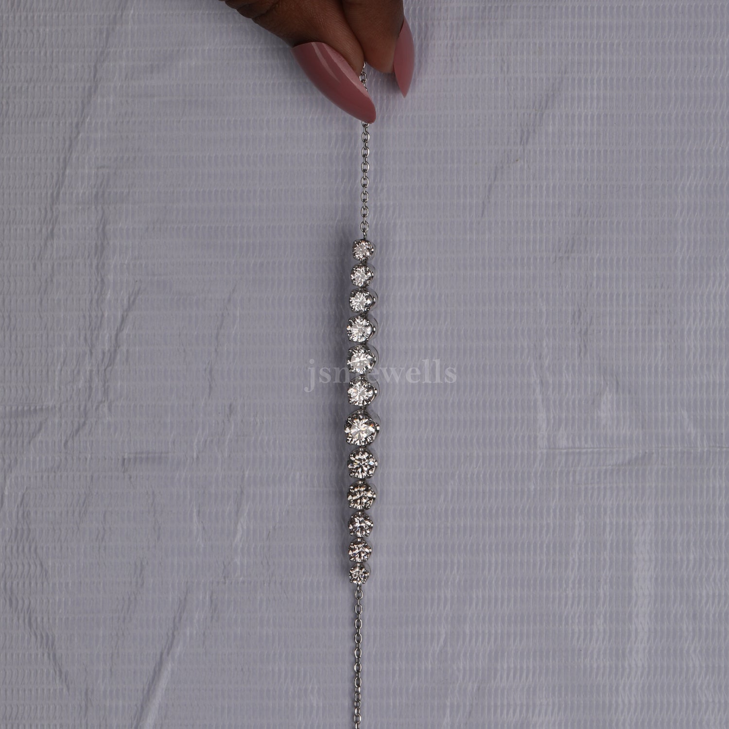 Round Cut Lab Grown Diamond Half Tennis Bracelet