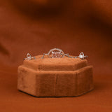 Pink Radiant Cut Lab Grown Diamond Dainty Halo Bracelet