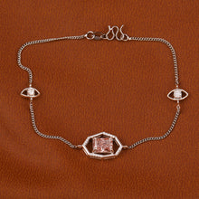 Radiant Cut Pink Lab Diamond Charm Bracelet For Women