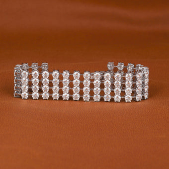 Round Cut Moissanite Diamond Tennis Bracelet For Men