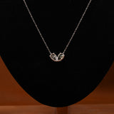 Green Pear Cut Lab Grown Diamond Toi et Moi Pendant Necklace