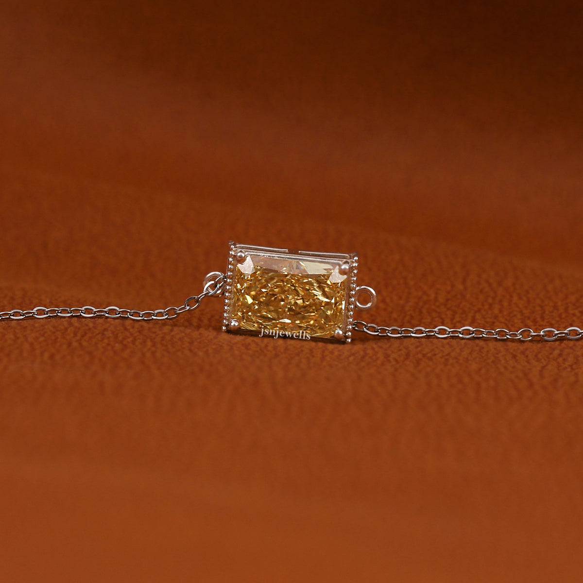 Yellow Radiant Cut Lab Grown Diamond Solitaire Bracelet