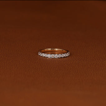 Round Cut Lab Grown Diamond Half Eternity Wedding Band