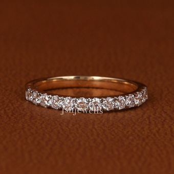 Round Cut Lab Grown Diamond Half Eternity Wedding Band