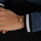 Yellow Radiant Cut Lab Grown Diamond Solitaire Bracelet