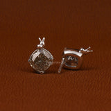 Yellow Cushion Cut Lab Grown Diamond Solitaire Stud Earrings