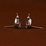 Yellow Cushion Cut Lab Grown Diamond Solitaire Stud Earrings