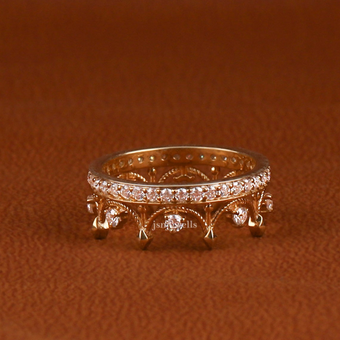 0.50 CT Lab Grown Diamond Crown Shape Wedding Band