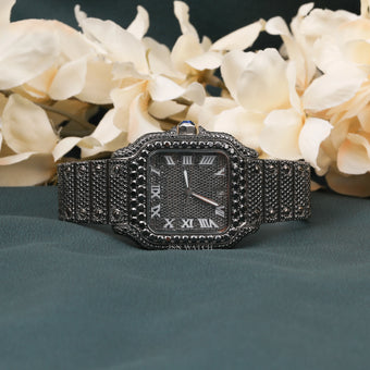 Full Black Moissanite Iced Out Watch Hip Hop jewelry