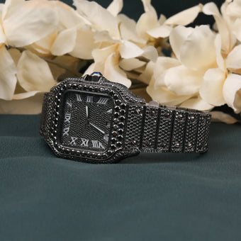 Full Black Moissanite Iced Out Watch Hip Hop jewelry