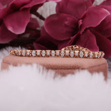 Round Cut CVD Lab Grown Diamond Bridal Rose Gold Bracelet