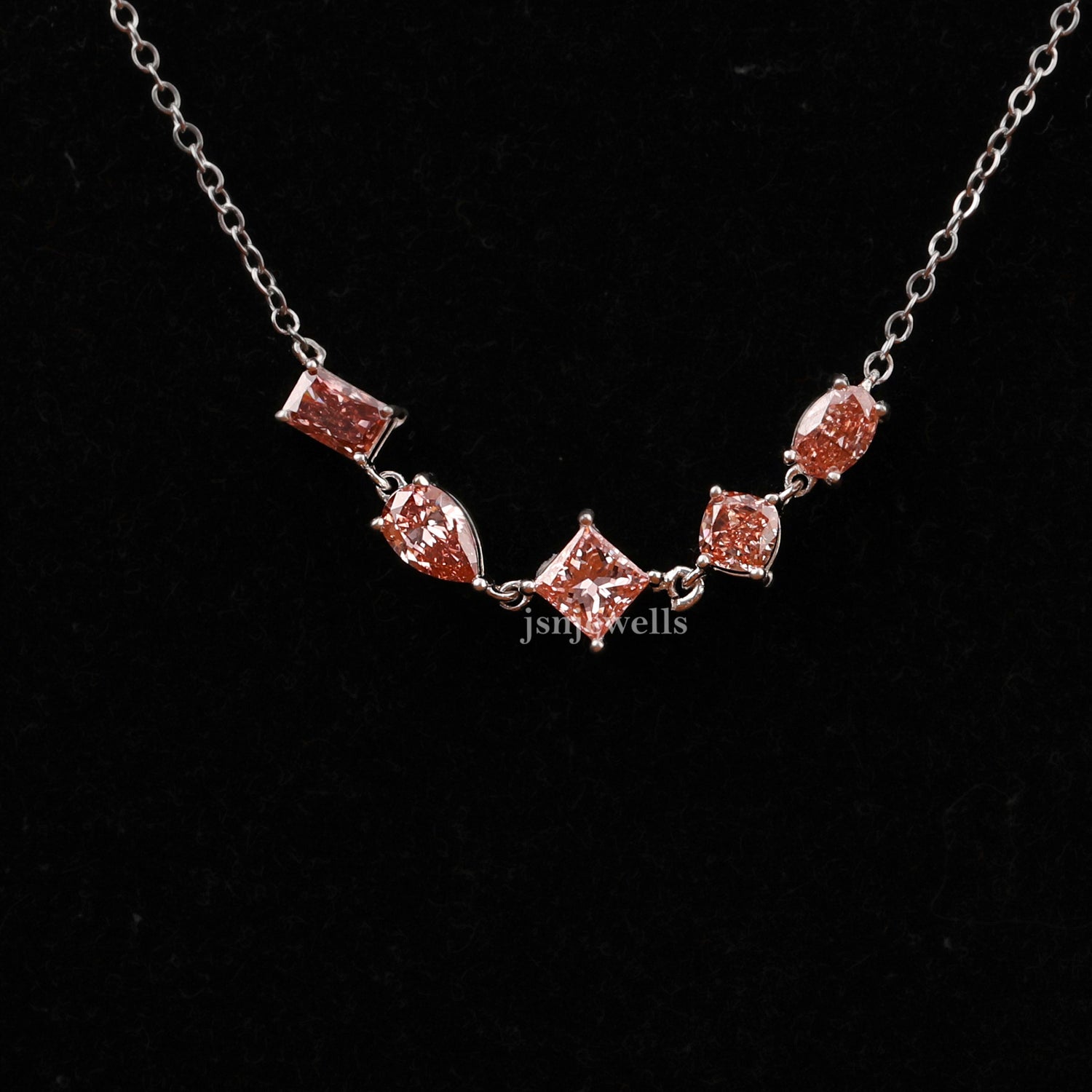 Multiple Cuts Lab Grown Diamond Cluster Pendant Necklace