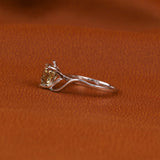 Yellow Herat Cut Lab Grown Diamond Unique Solitaire Engagement Ring