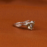 Yellow Herat Cut Lab Grown Diamond Unique Solitaire Engagement Ring