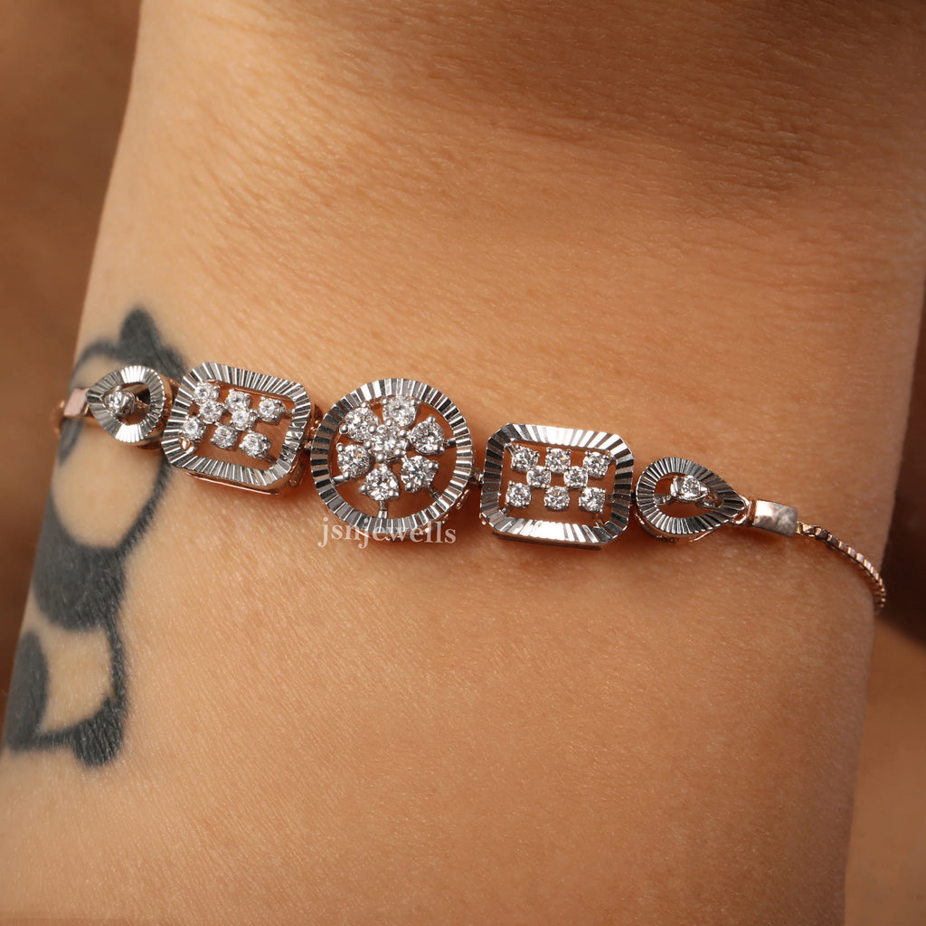 Round Cut Lab Grown Diamond Tennis Bracelet For Her