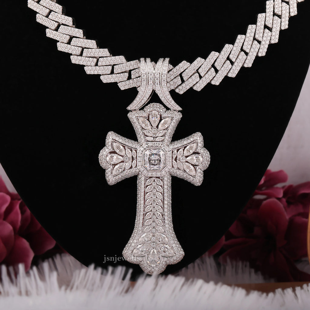 Crucifix Moissanite Iced Out Men's Hip Hop Pendant