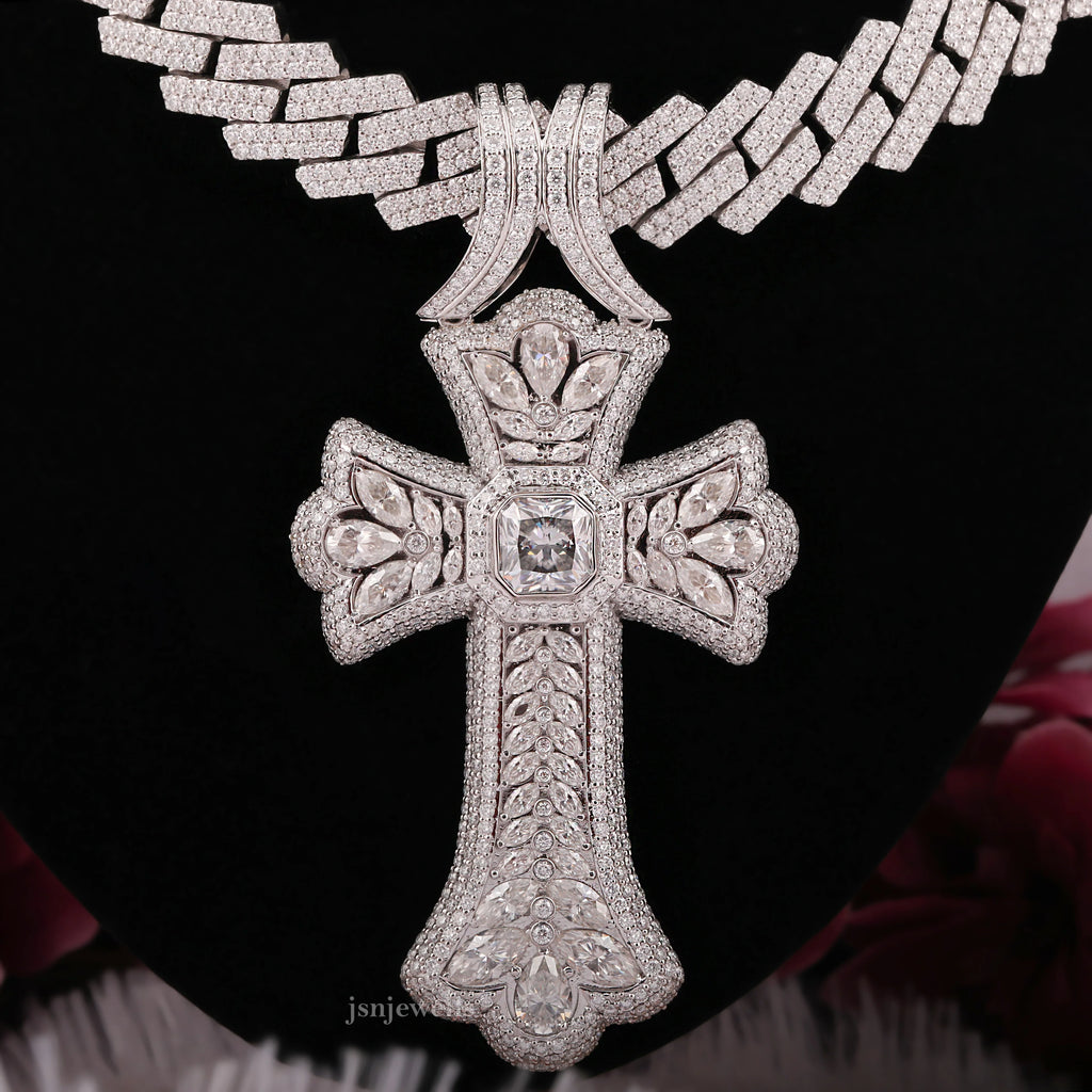 Crucifix Moissanite Iced Out Men's Hip Hop Pendant