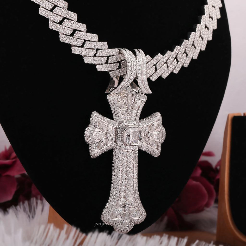 Crucifix Moissanite Iced Out Men's Hip Hop Pendant