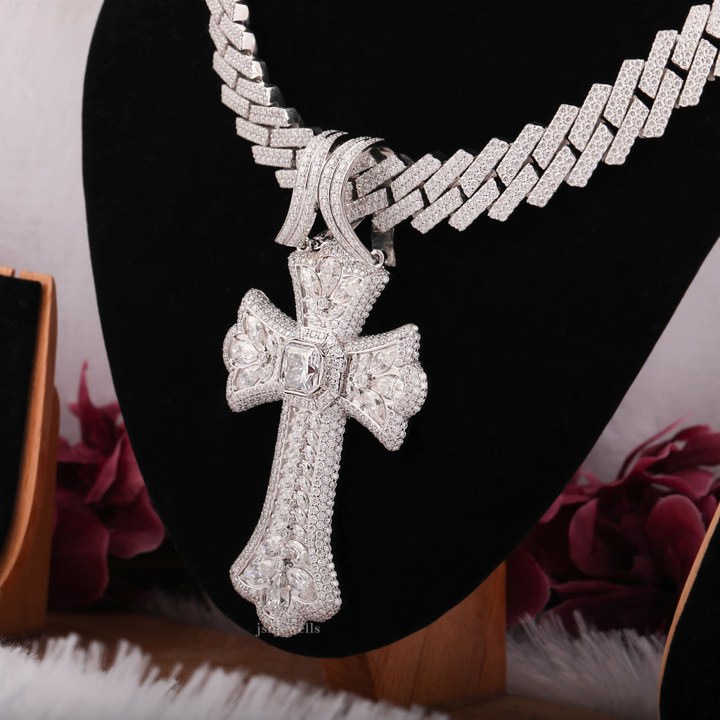 Crucifix Moissanite Iced Out Men's Hip Hop Pendant