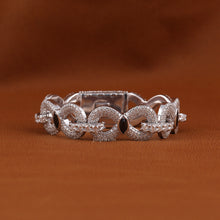 Round & Marquise Cut Moissanite Diamond Infinity Style Cuban Bracelet