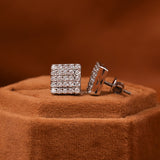 Round Cut Lab Grown Diamond Cluster Stud Earrings